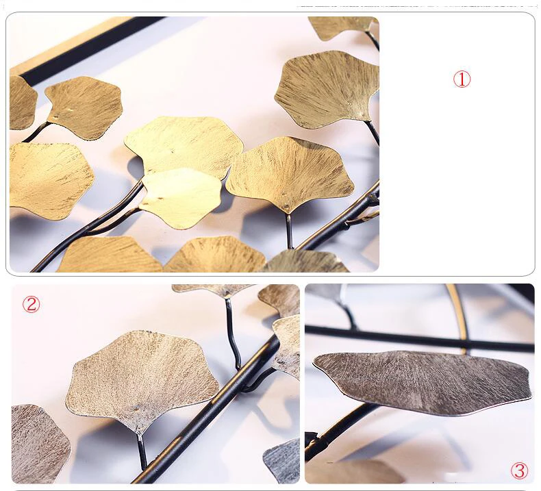 Европейские креативные настенные кованые украшения Ginkgo Biloba, настенные подвесные фрески для дома, гостиной, фоновые настенные украшения