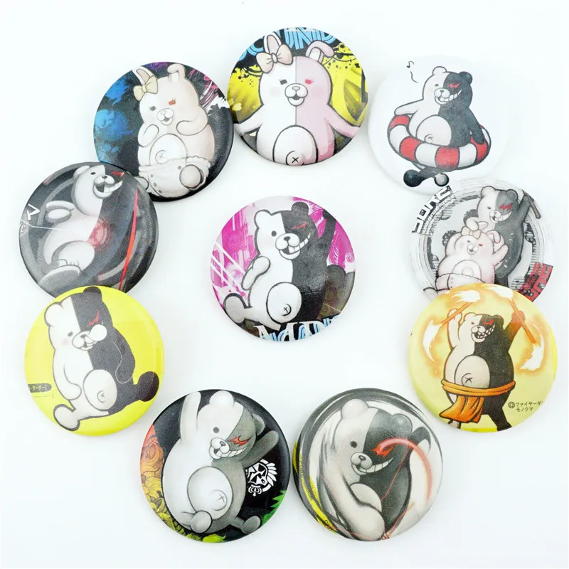 10 шт./компл. обувь для косплея; аниме Danganronpa monokuma значок брошь на груди орнамент из Костюмы Accessoies коллекция Косплэй подарок