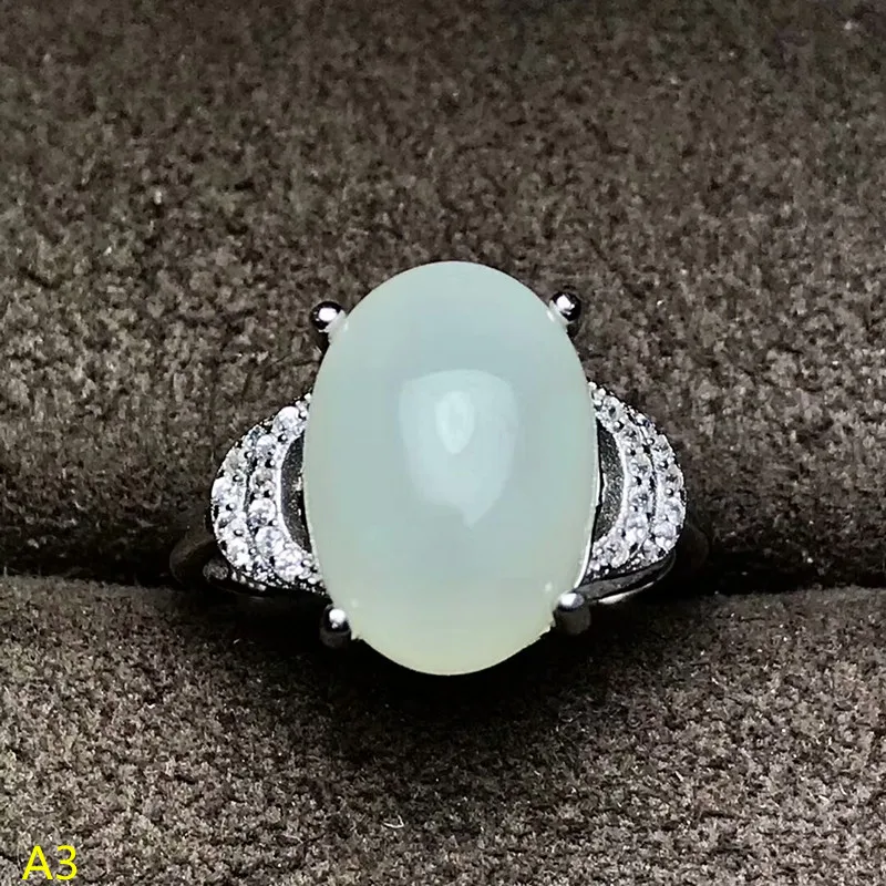 

KJJEAXCMY Fine Jewelry 925 Pure Silver Inlaid Natural and Tian Baiyu Ladies' Ring