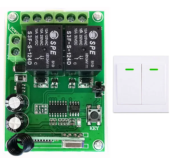 Новый цифровой переключатель дистанционного управления DC24V 2CH приемник