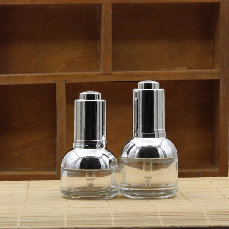 20ml30ml elite fluid transparent glass shoulder packing bottle(Press dropper/golden or silver plastic holster) | Красота и здоровье