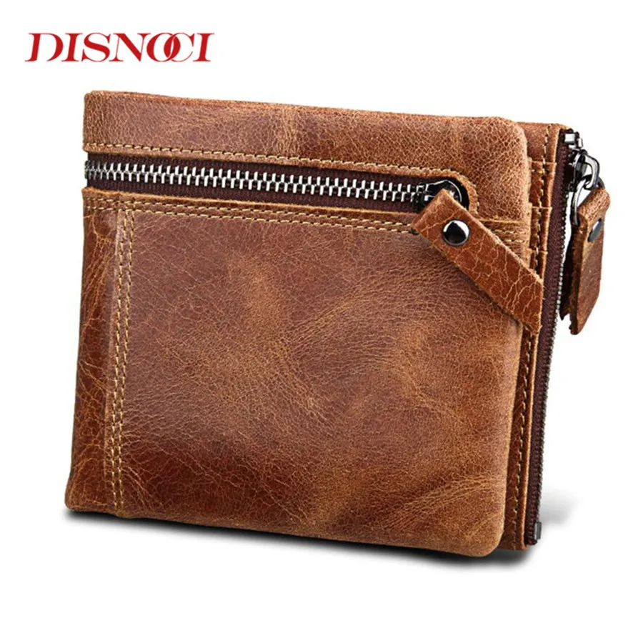Кошелек DISNOCI мужской из натуральной кожи роскошный бумажник на застежке