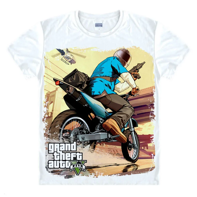 Мужская футболка с ярким принтом Grand Theft Auto Game GTA 5 летняя для пар забавная одежда |