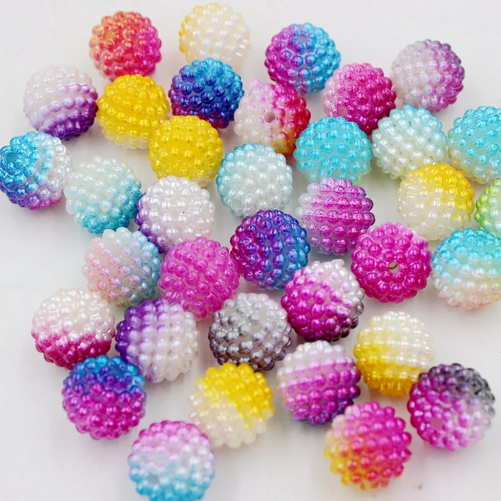 New 12mm 20Pcs/Lot Rainbow Color Bayberry Ball Imitation Pearl Beads Round Fit Jewelry Making | Украшения и аксессуары