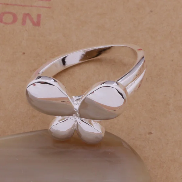 Милое кольцо с бабочкой серебряного цвета Размер 6-9 # модные ювелирные изделия
