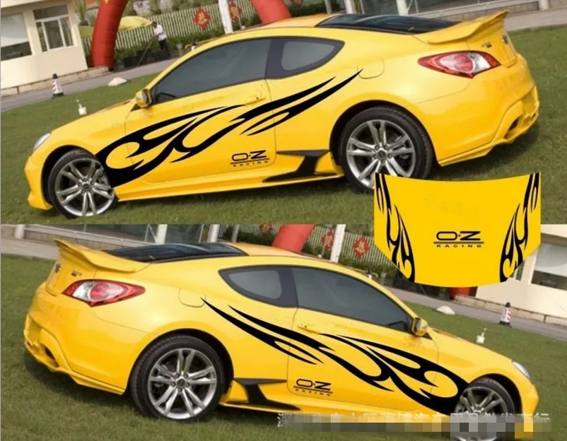 

A Set New OZ Flame Totem Car Body Head Cover PVC Stickers Sports Racing Decals Decoration