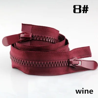 wine Meetee 8#120 см Двойные застежки-молнии из смолы, двойные ползунки, спортивная одежда, сумки, швейные принадлежности, домашний декор, материалы для рукоделия - Цвет: wine