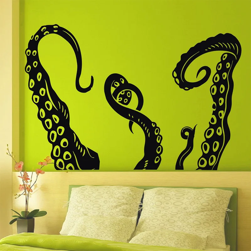 Виниловые художественные наклейки на стену осьминог щупальца|wall mural|decorative wall