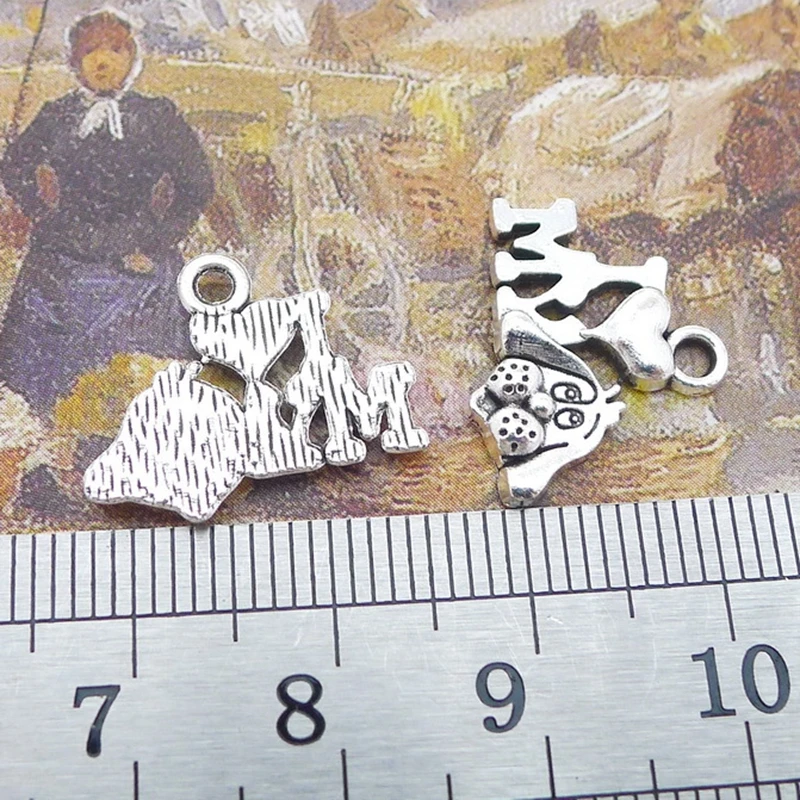 100pcs/lot Alloy Antique Silver Love My Dog Pendent Charms Handcraft Finding Accessory DIY Necklace/Bracelet Keychain 18*13mm | Украшения и