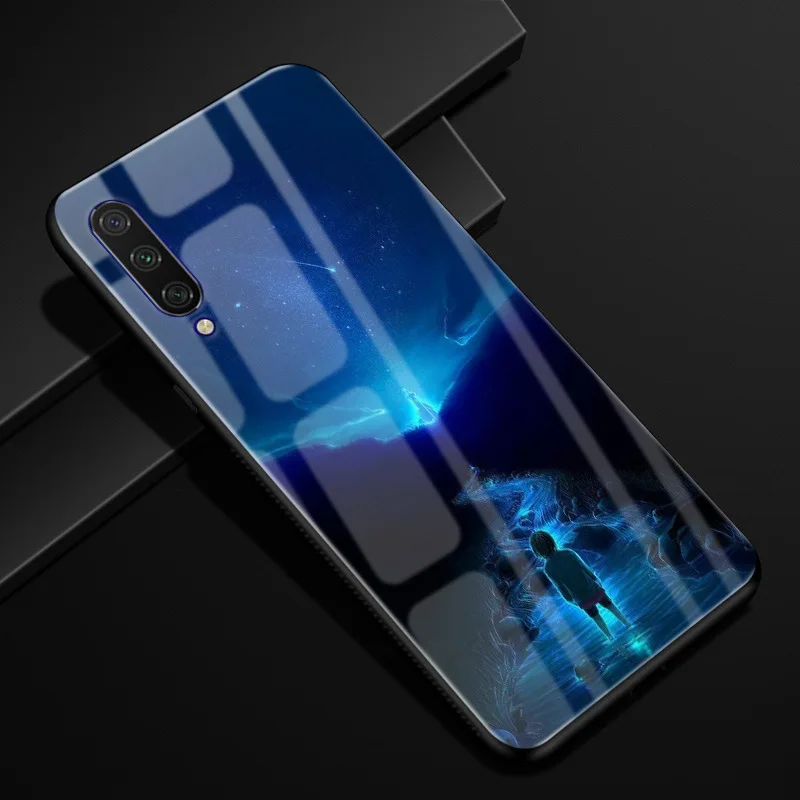 Чехол для Xiaomi Mi CC9 чехол из закаленного стекла с цветами жесткие стеклянные Чехлы