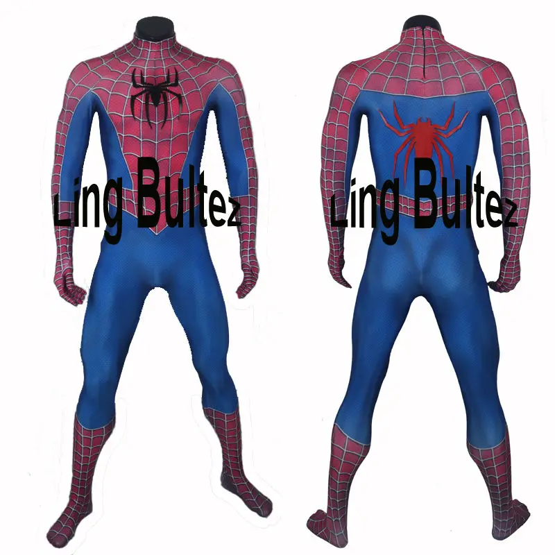 Ling Bultez Высокое качество 3D Паук Raimi человек паук костюм 3D принт спандекс Хэллоуин Косплей костюмы Человека-паука
