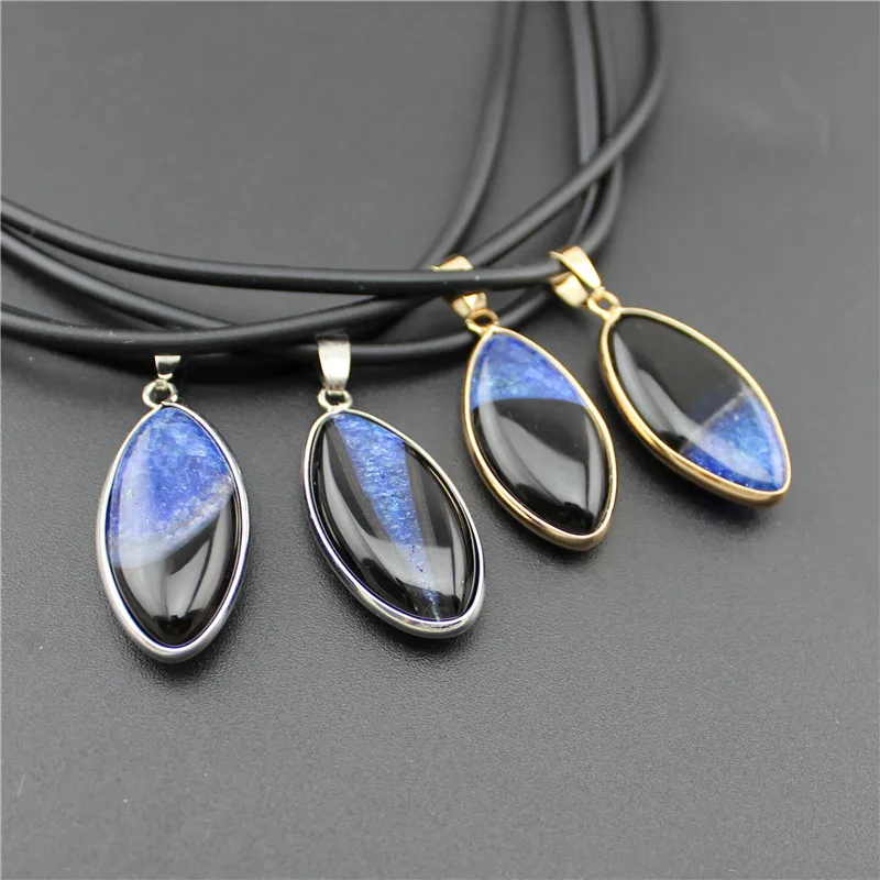 New Design Alloy Plated Agates Necklaces for Women Choker Water Drop Natural Stone Pendants Statement Necklace Men Jewelry | Украшения и