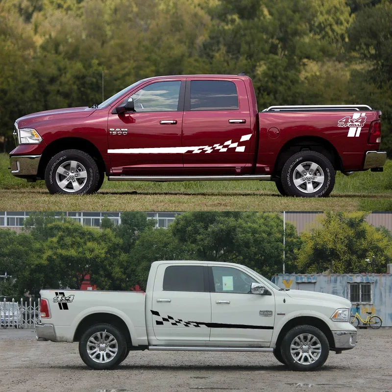 4pcs Sets Decal Sticker Side Stripes Graphics &quotL&quot Racing 4x4 Off Road For DODGE RAM 1500 2500 | Автомобили и мотоциклы