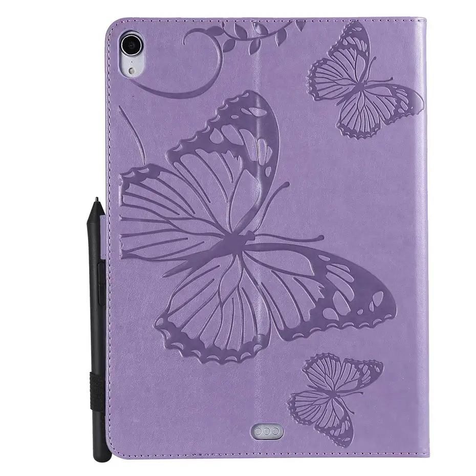 3D Butterfly Flip Case For iPad Pro 11&quot (2018) Tablet Funda New 11 inch 2018 PU Leather Cover Stand Shell +Film+Pen | Компьютеры и