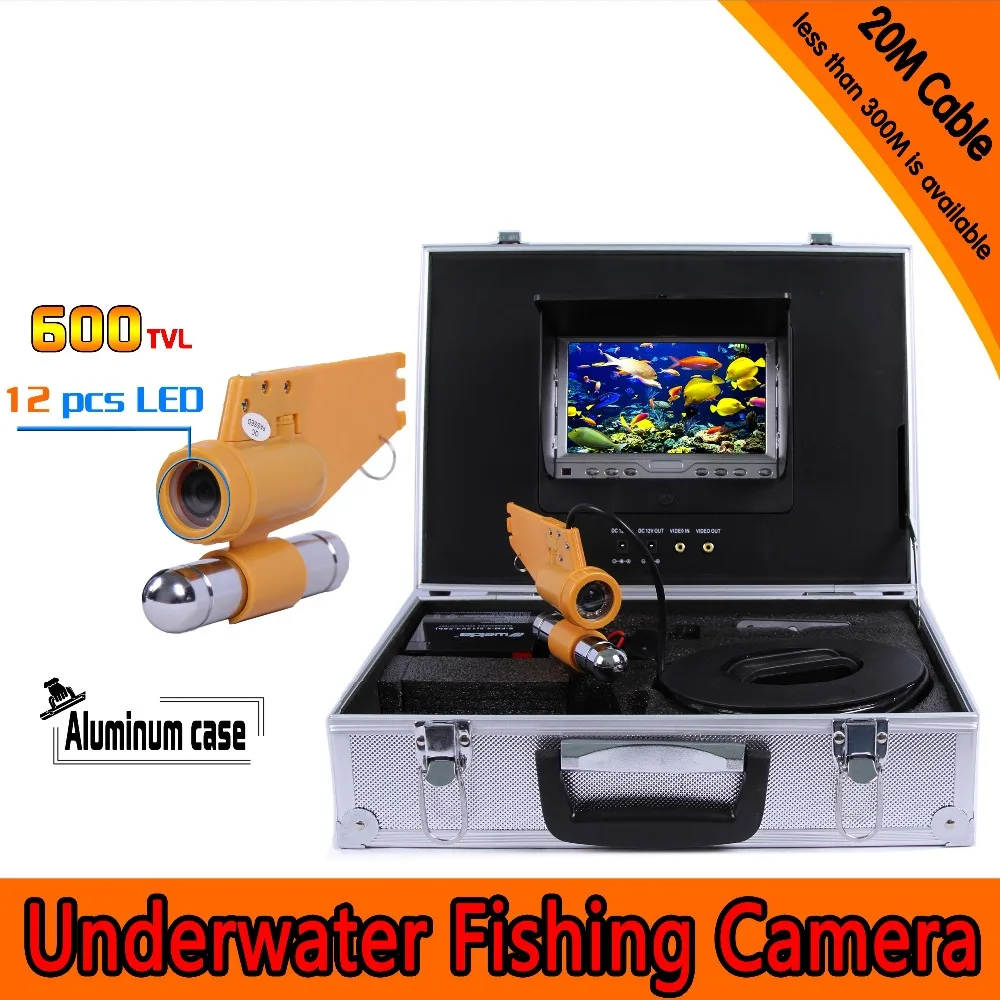 

(1 set) HD 600TVL Lights Controllable Underwater Camera 7" TFT LCD Fishing Camera Fish Finder With 12 LED Light 20M Cable