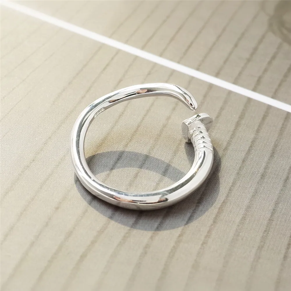 Кольцо с открытым винтом из 100% стерлингового серебра 925 пробы винтажные