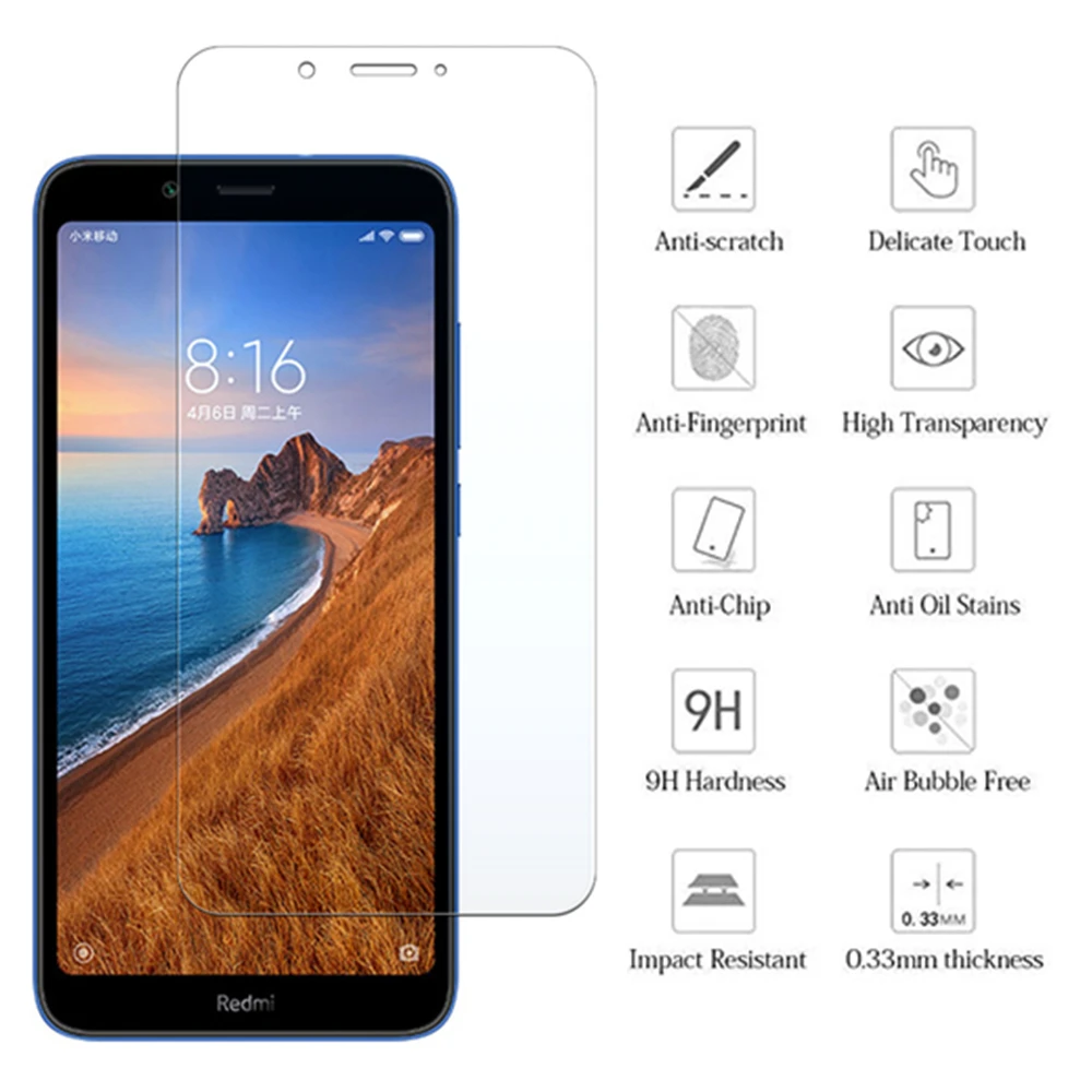 9H Protective Glass On The For Xiaomi Redmi 7a Screen Protector for redmi 5a Tempered Glass for Redmi 4a A7 A6 A5 A4 Safety Film