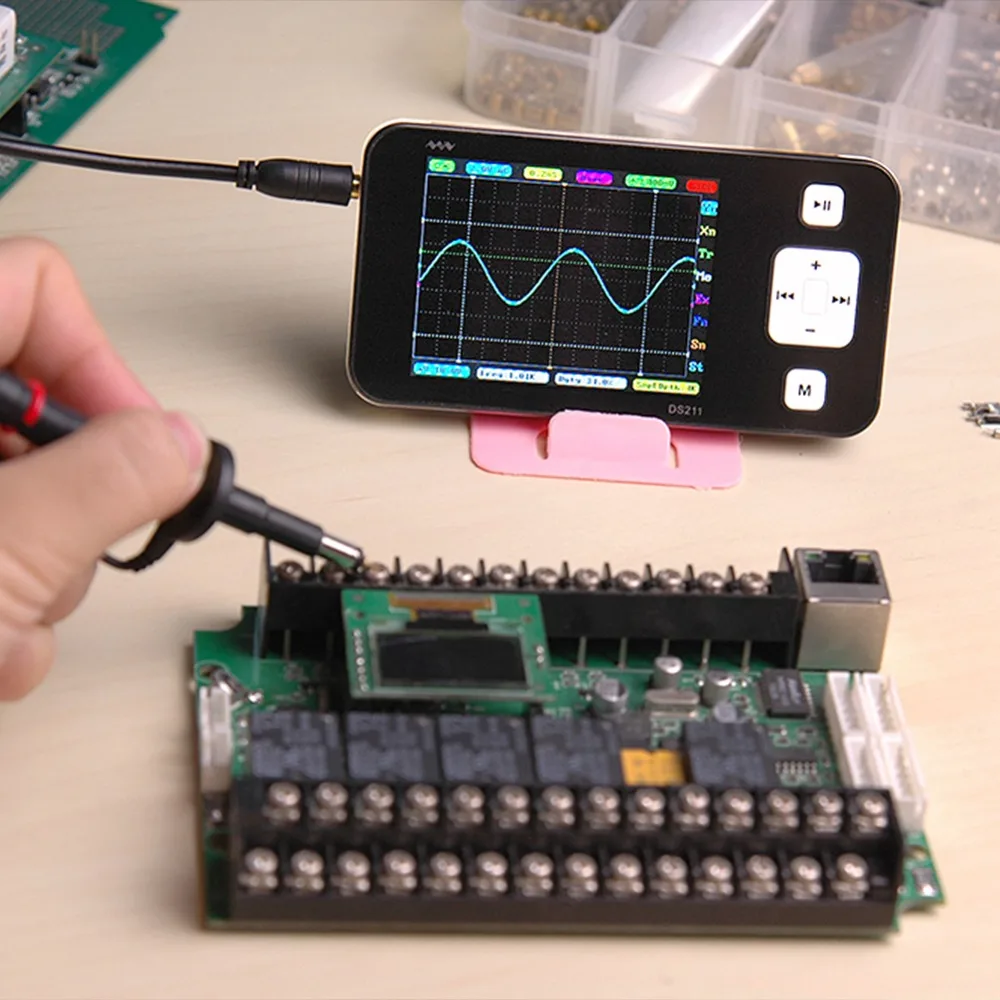Цифровой мультиметр осциллограф DS211 портативный генератор сигналов USB 2 канала ЖК-дисплей логический анализатор с зондом тестовый инструмент