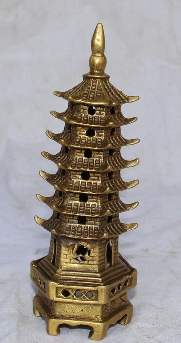 14 см китайский Тибетский буддизм бронза Stupa exorciss статуя | Дом и сад