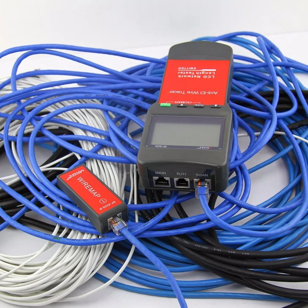 Noyafa NF-8200 LAN RJ45 Тестер кабеля Ethernet сетевой провод трекер длина кабеля тестер с подсветкой ЖК-дисплей