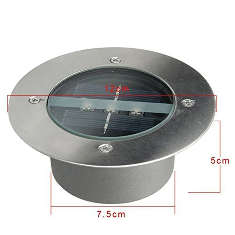 3 светодиода солнечной энергии LED подземный свет наземный сад траектория торшер