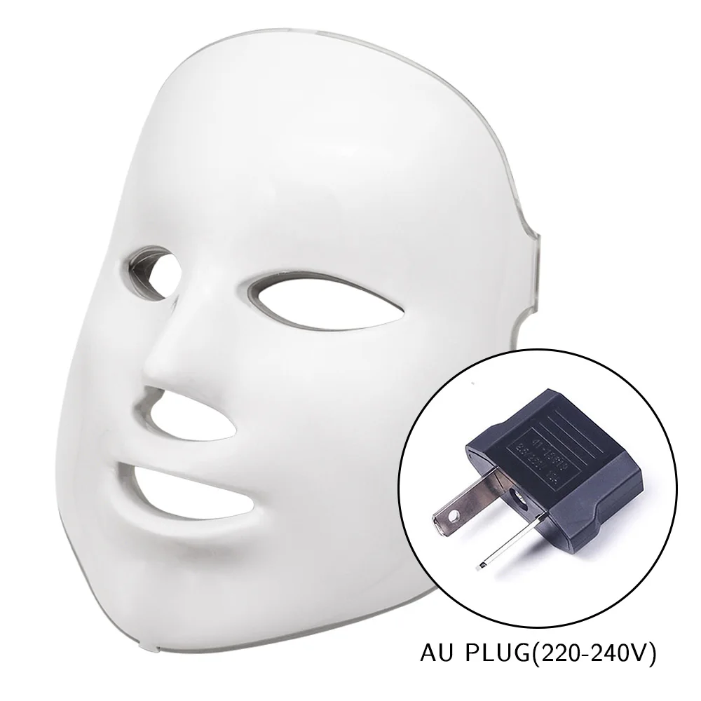 AU PLUG 7 цветов Светодиодная терапевтическая маска светильник маска для лица терапия Фотон светодиодная маска для лица корейский уход за кожей светодиодная маска терапия красота спа - Цвет: AU PLUG