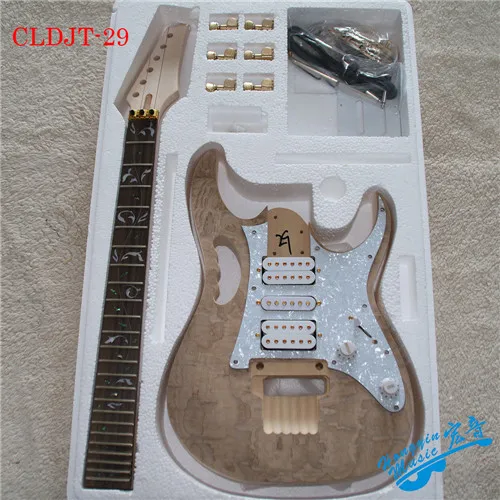 CLDJT-29 DIY 7 в Маньчжурский пепельный электрогитара набор липа корпус палисандр гриф прочный клен шеи аксессуары для гитары - Цвет: CLDJT-29