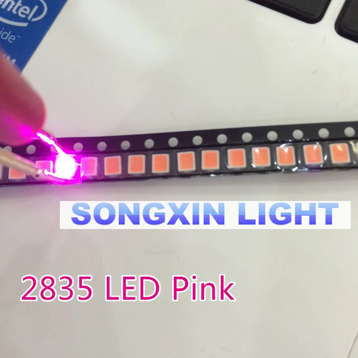 Горячая 200 шт./лот 2835 Розовый SMD LED 0 2 Вт Высокий яркий светодиод чип светодиоды