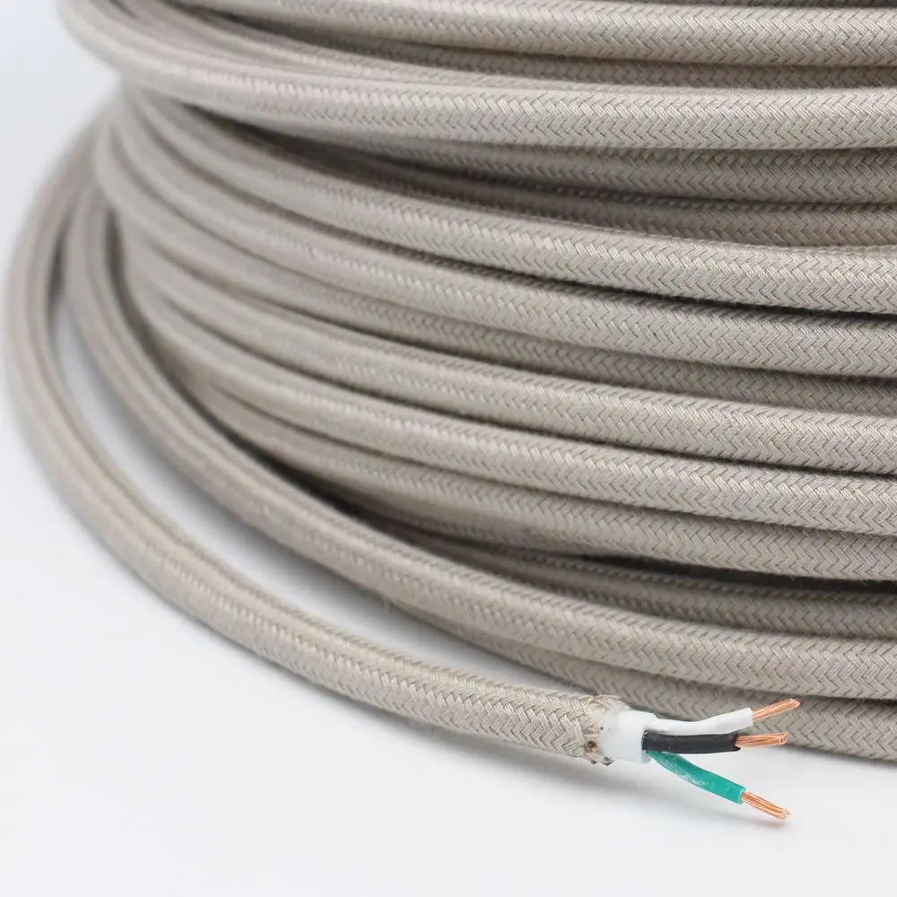 Mouse brown 3 метра 5 м/10 м 3 провода 18AWG Винтаж Хлопок Ткань покрытый кабель 3 ядра 18 Gague ТЕКСТИЛЬНЫЙ ШНУР Электрический провод - Цвет: Mouse brown