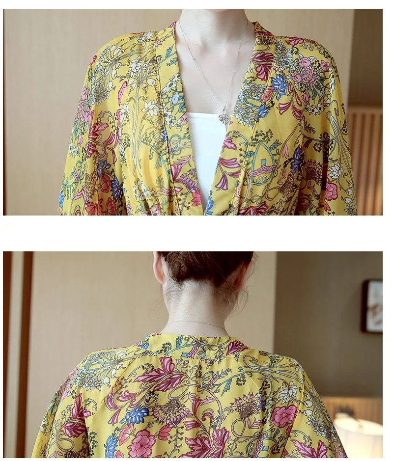 Женское сексуальное шифоновое платье с v-образным вырезом и цветочным принтом