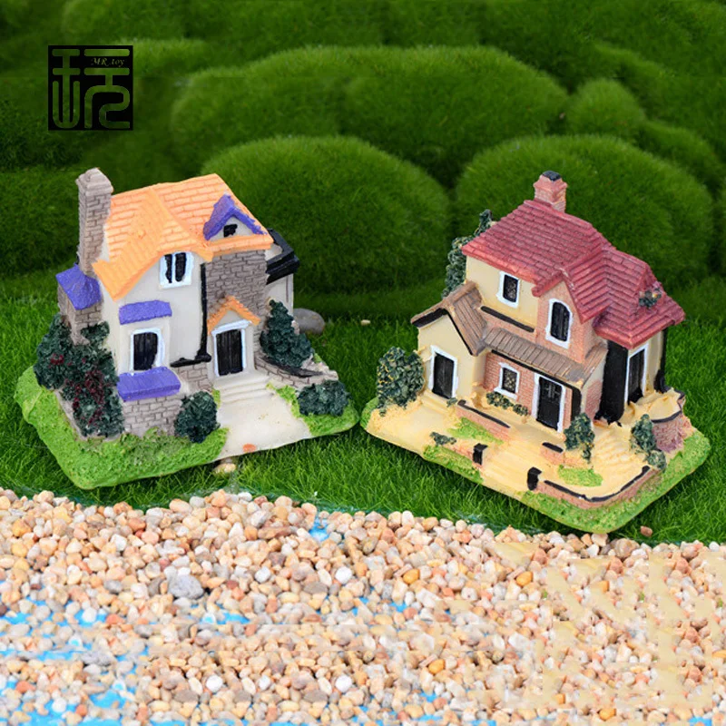 Смола вилла ремесла Мини Дом Модель орнамент DIY Фея Сад миниатюрные домашние