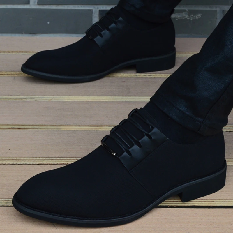 

2018 New Spring Men Shoes High Quality Pointed Toe Dress Shoes Breathable Black Lace Up Business Men Shoes Casual Zapatos Hombre