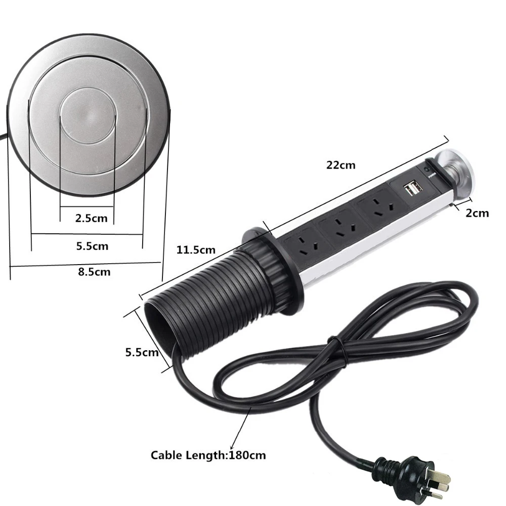 Настольная розетка кухонная столешница выдвижной usb разъем для зарядного