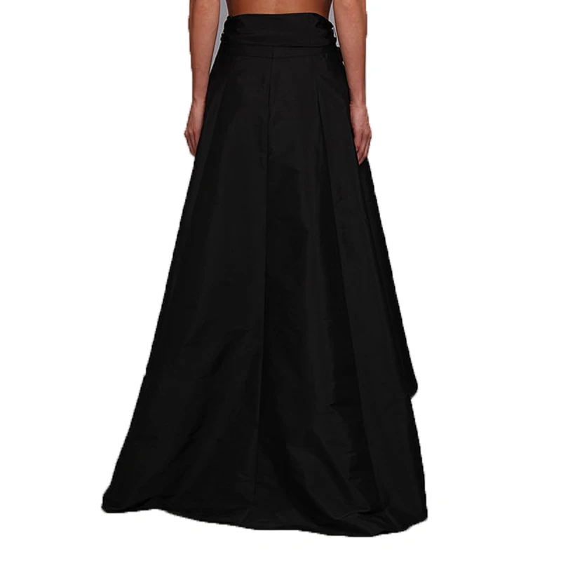 Женская плиссированная юбка из тафты элегантная длинная до пола с поясом и