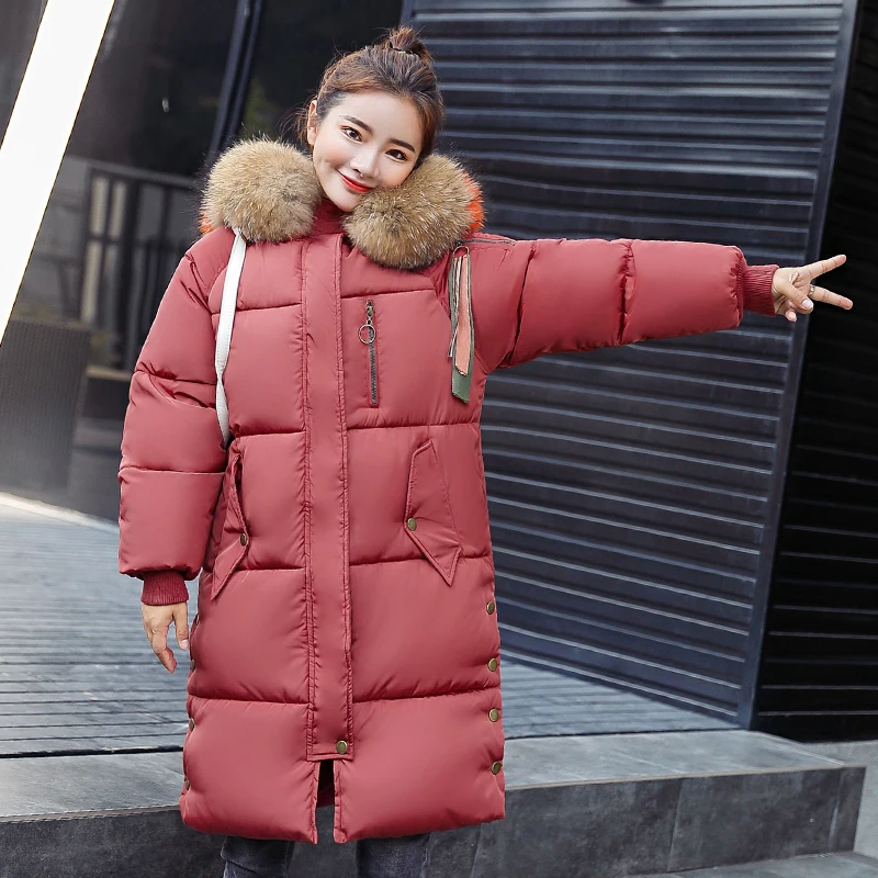 Big Fur Collar 2018 Winter Jacket Women Hooded Long Parka Cotton Padded Thicken Warm Coats Plus Size Casaco Feminino | Женская одежда