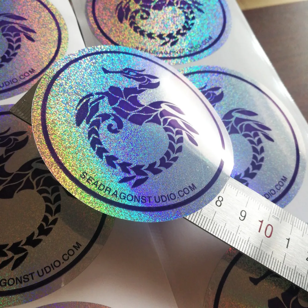 Custom order 80mm diameter Hologram label sticker Self-adhesive Single color printing, Item No. CU78