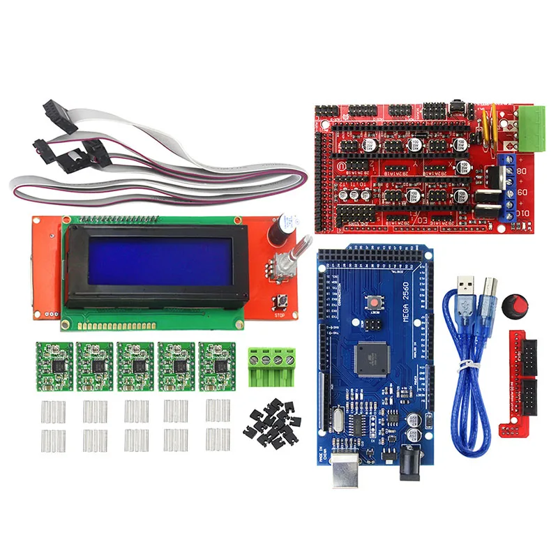 НОВЫЕ комплекты для 3D-принтеров Ramps 1 4 Mega 2560 2004 ЖК-экран A4988 | Компьютеры и офис