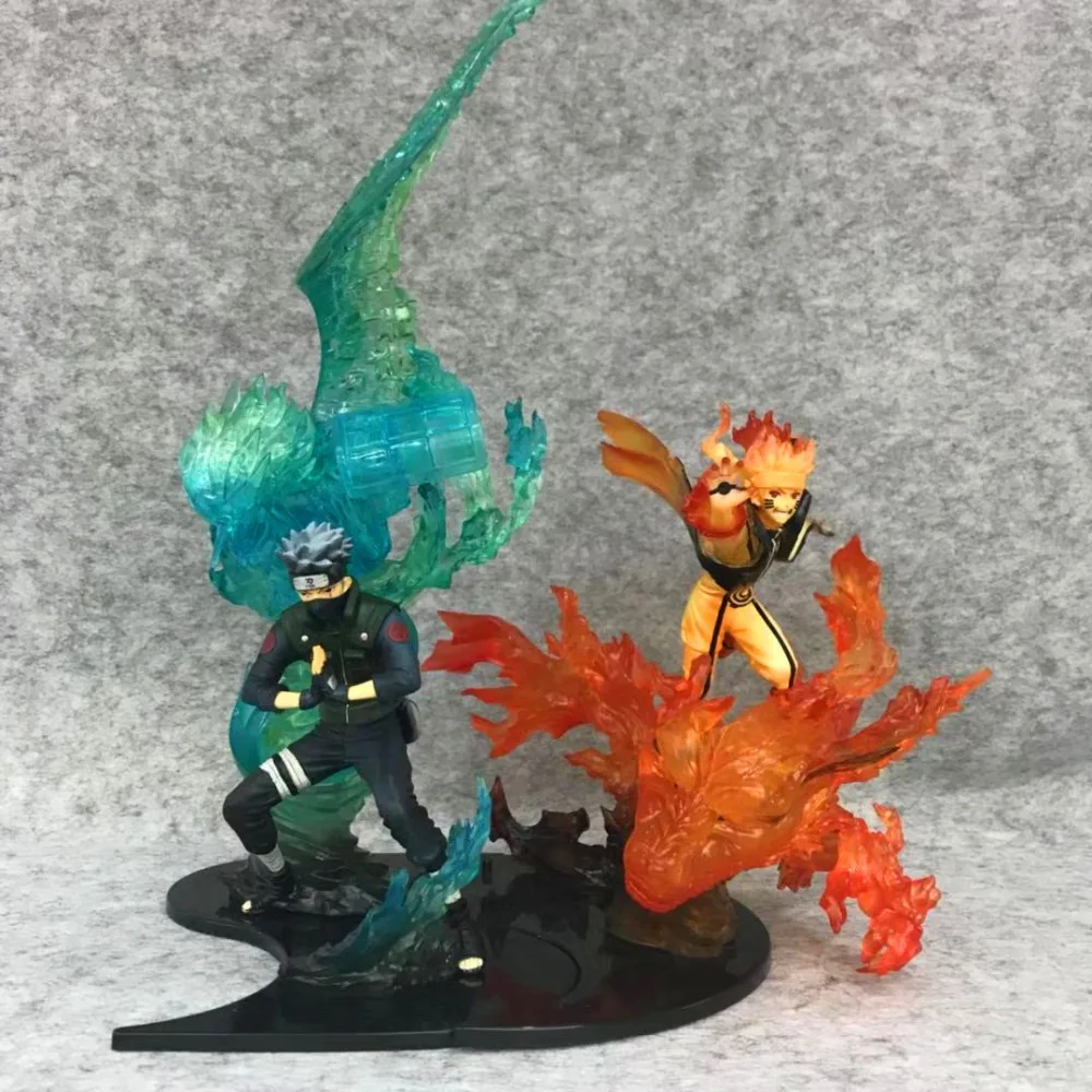 NARUTO Konohagakurenosato Hatake Kakashi Uzumaki Naruto Flame scene PVC Action Figure Collectible Model Toy Box-Packed | Игрушки и хобби