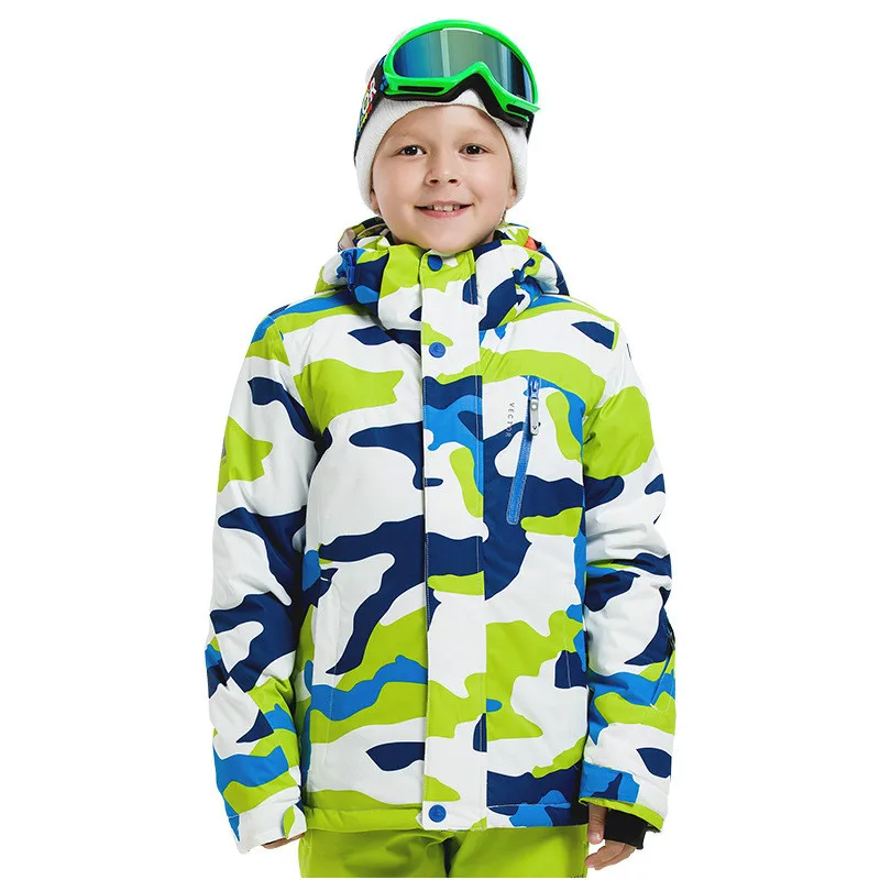 Новый Зимний Камуфляжный лыжный костюм с принтом для мальчиков и девочек Теплый