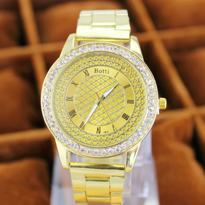 Новинка 2020 брендовые золотые часы с кристаллами повседневные кварцевые для