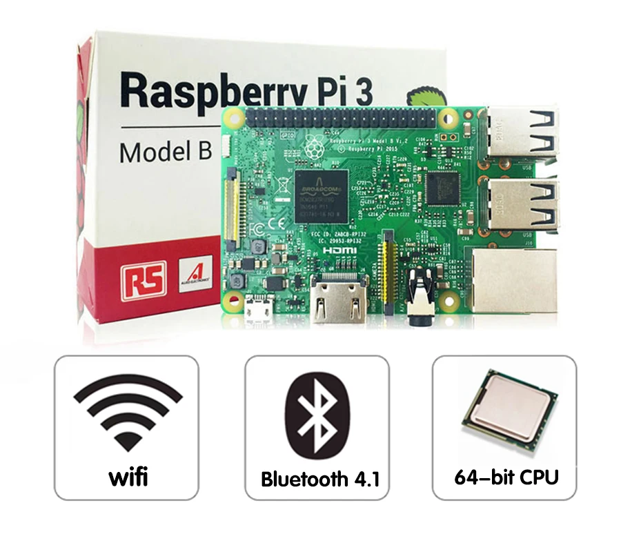 Raspberry pi комплект-raspberry pi 3 плата+ 5 В 2.5A США блок питания+ чехол+ радиатор для raspberry pi 3 Model B wifi и bluetooth