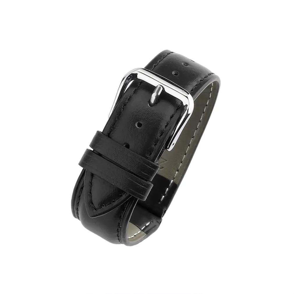 Кожаный ремешок для часов Гладкий женский 18/20/22 мм мужской ремень из натуральной