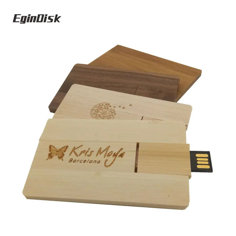 EginDisk деревянный кредитная карта Usb флеш-накопитель ручка с заказным логотипом