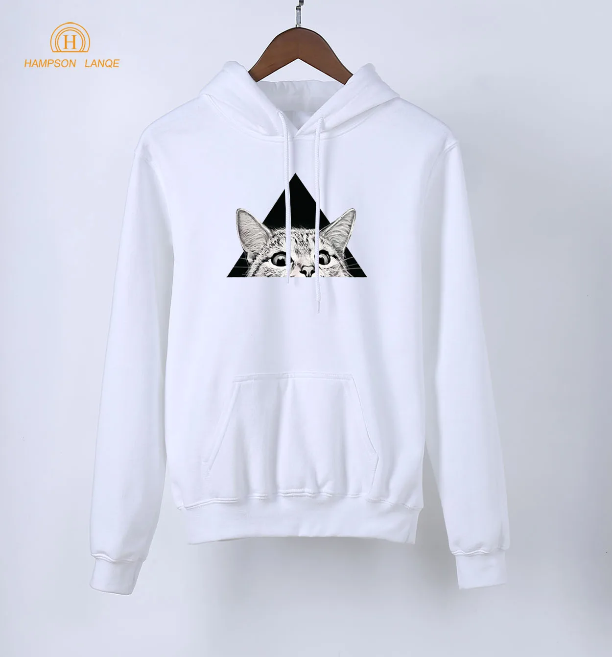 

HAMPSON LANQE Funny Cat Print Anime Hoodie For Girls 2019 Spring Autumn Kawaii Sweatshirts Women's K-pop Hoodies Cute