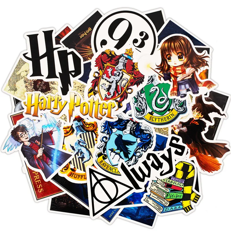 30 шт. случайные Harrypoter Стикеры из фильмов для детей игрушка тетрадь чемодан мото ноутбук скейтборд ПВХ водонепроницаемый мультфильм наклейки