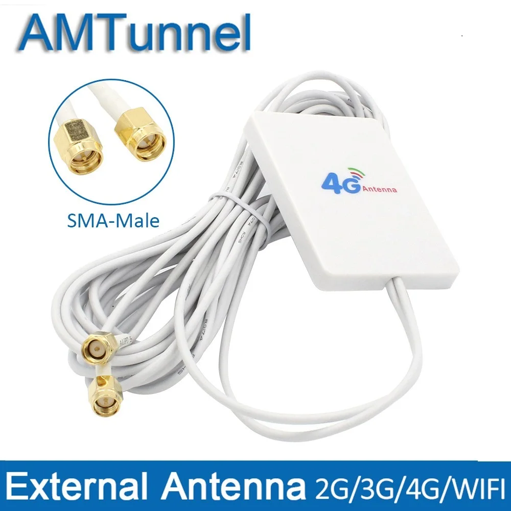 4 аппарат не привязан к оператору сотовой связи панель с антенной WI-FI 4g антенна 3 м TS9 SMA Мужской CRC9 разъем для huawei 3g 4 аппарат не привязан к оператору сотовой связи маршрутизатор Антенна модем zte фрезерный станок - Цвет: SMA male connector