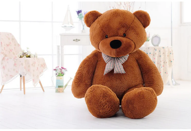 

lovely bear toy plush toy cute big eyes bow stuffed bear toy teddy bear birthday gift brown about 80cm