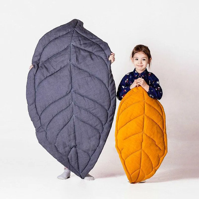 

Newborn Baby Leaf Shape Soft Climbing Carpet 110*55cm Baby Padded Play Mat For Kids Room Decoration