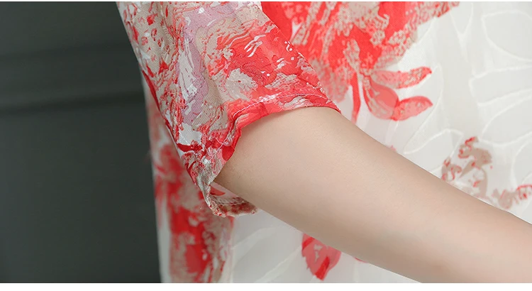 Женские топы с коротким рукавом feminina blusas женственная рубашка Плюс размер шифоновая блуза с вышивкой рубашка Лето повседневные свободные 137 H