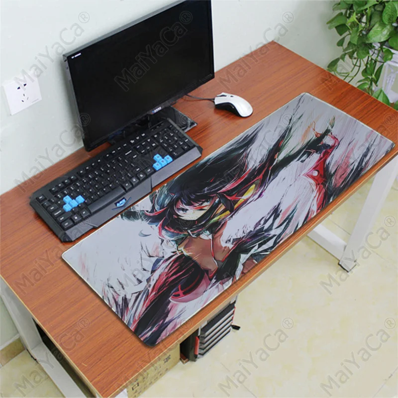 Lock Edge 40X90cm MaiYaCa Kill La Kill Matoi Ryuuko коврики для мыши Компьютерные Аниме Коврик для мыши и ноутбука большой коврик для мыши клавиатуры коврик - Цвет: Lock Edge 40X90cm